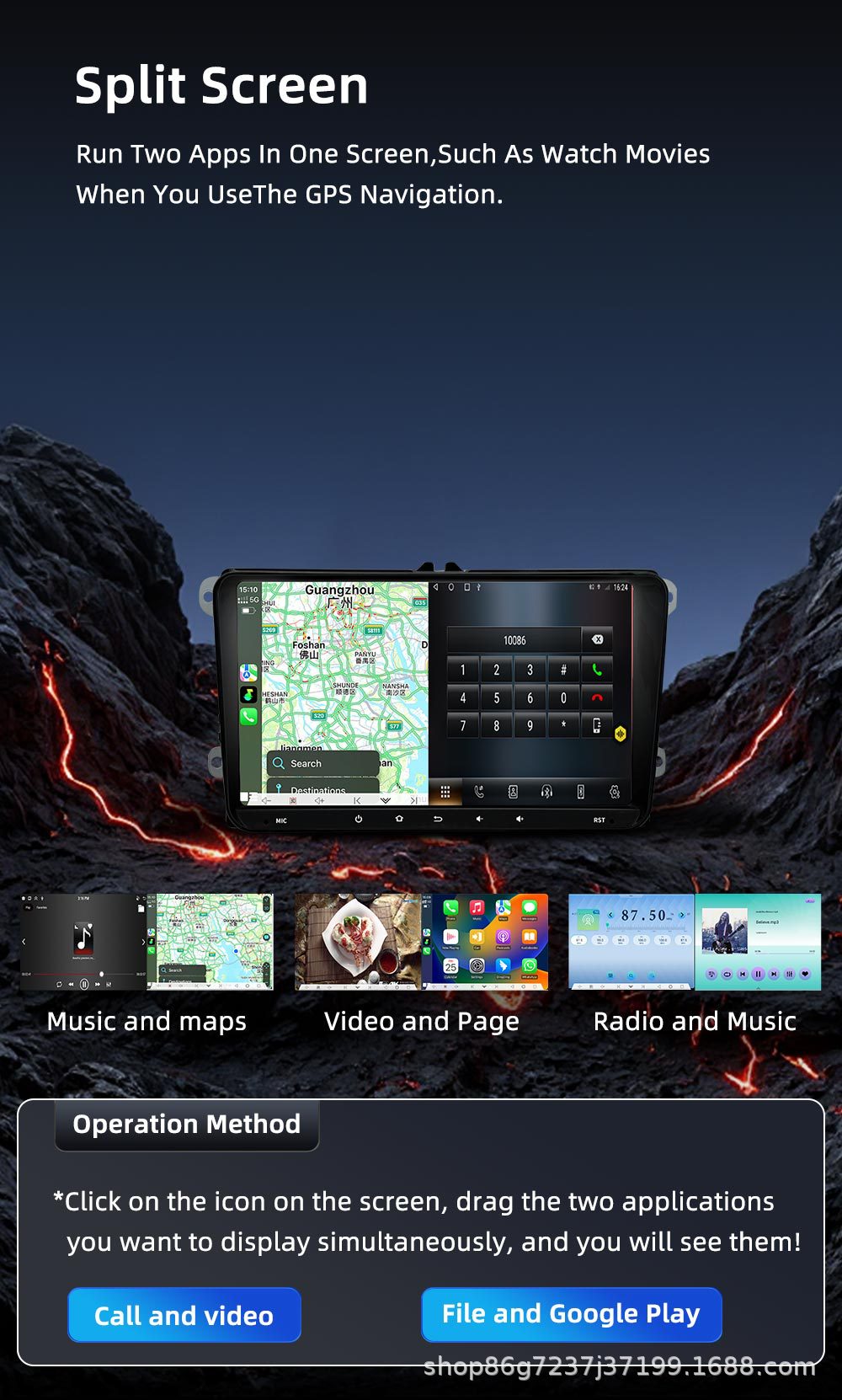 Suitable for Volkswagen Tiguan Polo 6R Touch Model 9inch Android Carplay Car Navigation Central Control All-In-One Machine