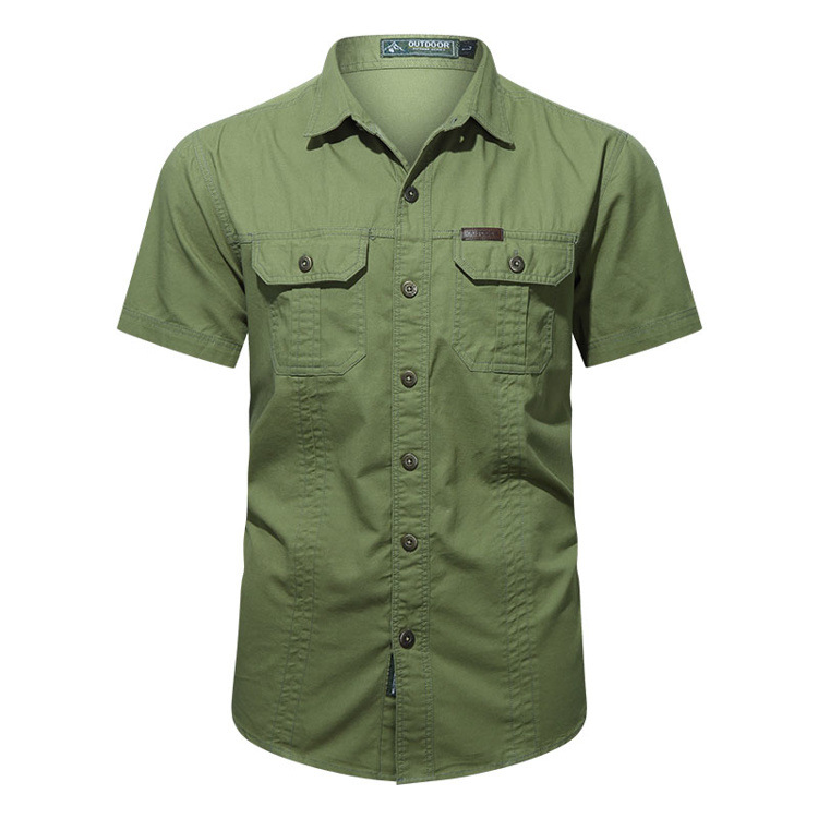 Hombres de verano sólido japonés cuello suelto de manga corta estilo americano sólido versátil chaqueta casual chaqueta de hombre