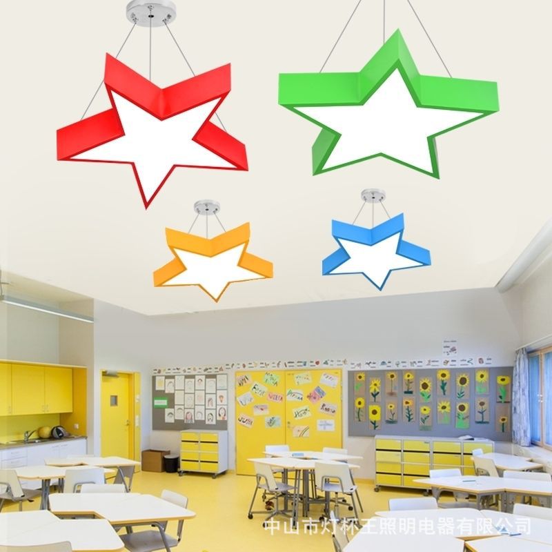 lámpara de forma de estrella de pentaco lámpara de techo led instituciones de capacitación lámpara de cama sala de conferencias lámpara de techo