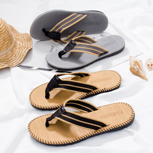 Flip-flops for men in summer, Korean version of men's beach slippers, flip-flops, Beckham's same internet celebrity slippers trend