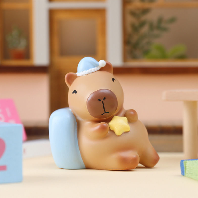 Pequeño frijoles Capybara dibujos animados hechos a mano del delfín de agua decoración de mesa caja ciega huevo girado regalo pequeño estudiante