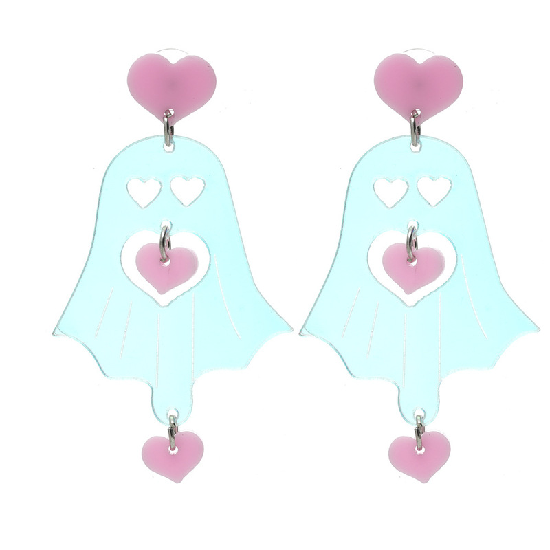 かわいい趣味レーザー幻彩幽霊ghostアクリルイヤリングレトロハロウィーンアクセサリー女|undefined