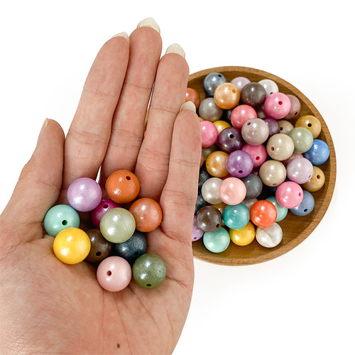  new 15MM silicone round beads with fine shiny surface baby teething necklace jewelry diy teether loose beads wholesale