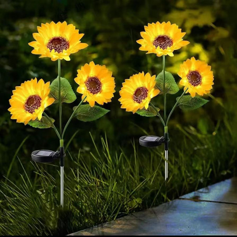 Solar-Powered Sunflower Ground Lights, Simulated Green Plant Garden Decoration Lawn Lights, Outdoor Waterproof and Sun-Resistant Landscape Lights Solar-Powered Sunflower Ground Lights, Simulated Green Plant Garden Decoration Lawn Lights, Outdoor Waterproof and Sun-Resistant Landscape Lights