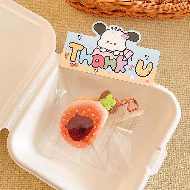 クリエイティブな漫画風フードぬいぐるみペンダント、女の子向け万能キーホルダー、バックパック飾り、飲食店のプチギフト|undefined