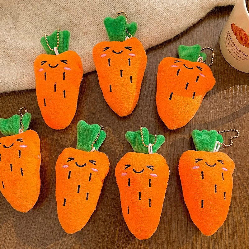 Новый плюшевый брелок с морковкой, креативный маленький подарочный пакет, подвеска, милый уличный киоск, подвеска на цепочке для еды и игр