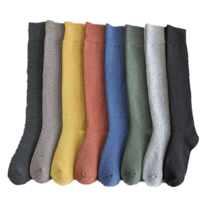 Чулки для детей осенние и зимние чулки плюс бархат утолщенные теплые полотенца носки для ног