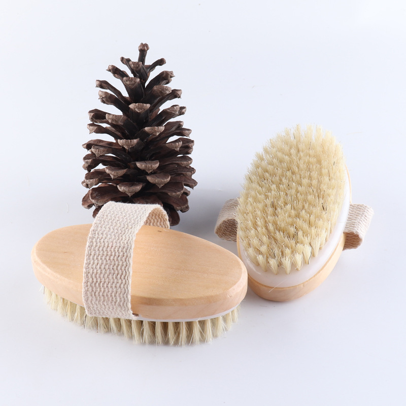 En stock mano cepillo mango-cepillo de baño cepillo de masaje cepillo de baño oval cepillo de baño cepillo de madera cepillo de limpieza del cuerpo