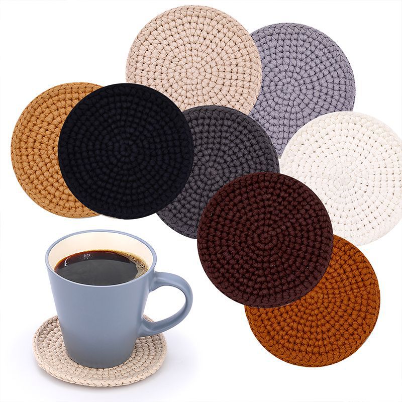 8가지 색상의 코어가 채워진 면 코스터