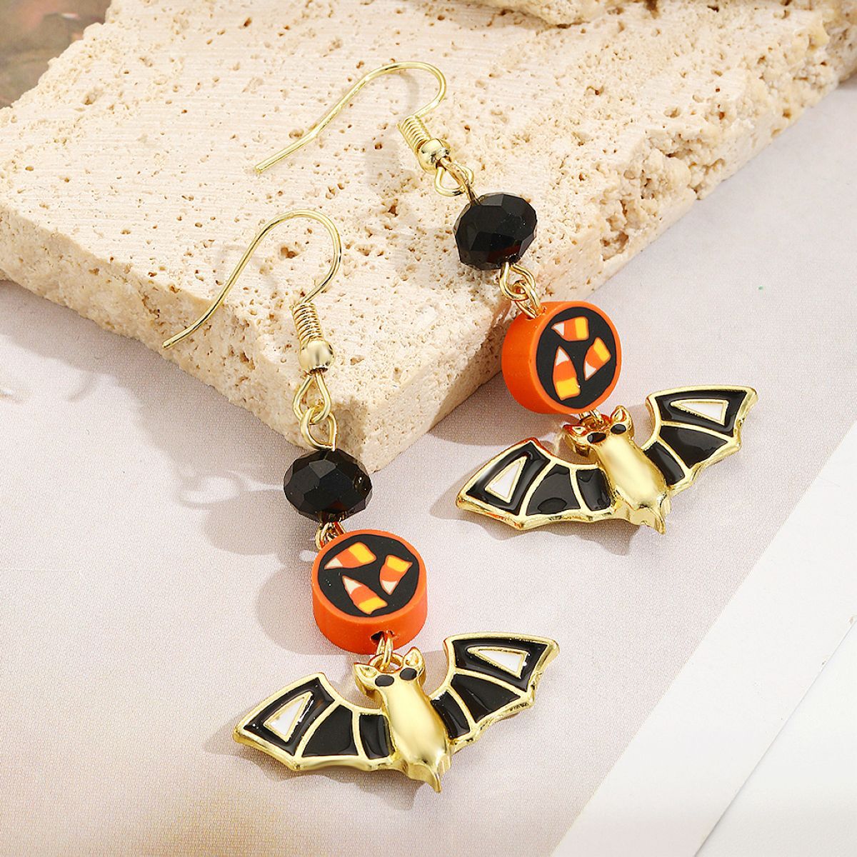 set di orecchini di Halloween più venduti orecchini con teschio di pipistrello e zucca orecchini di Halloween più popolari_voghion.com