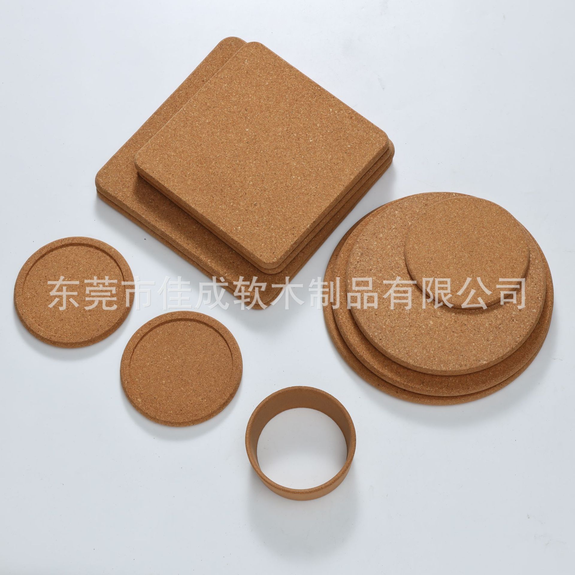 正方形圆形软木杯垫 天然磨边软木锅垫 防滑垫隔热垫 免费寄样