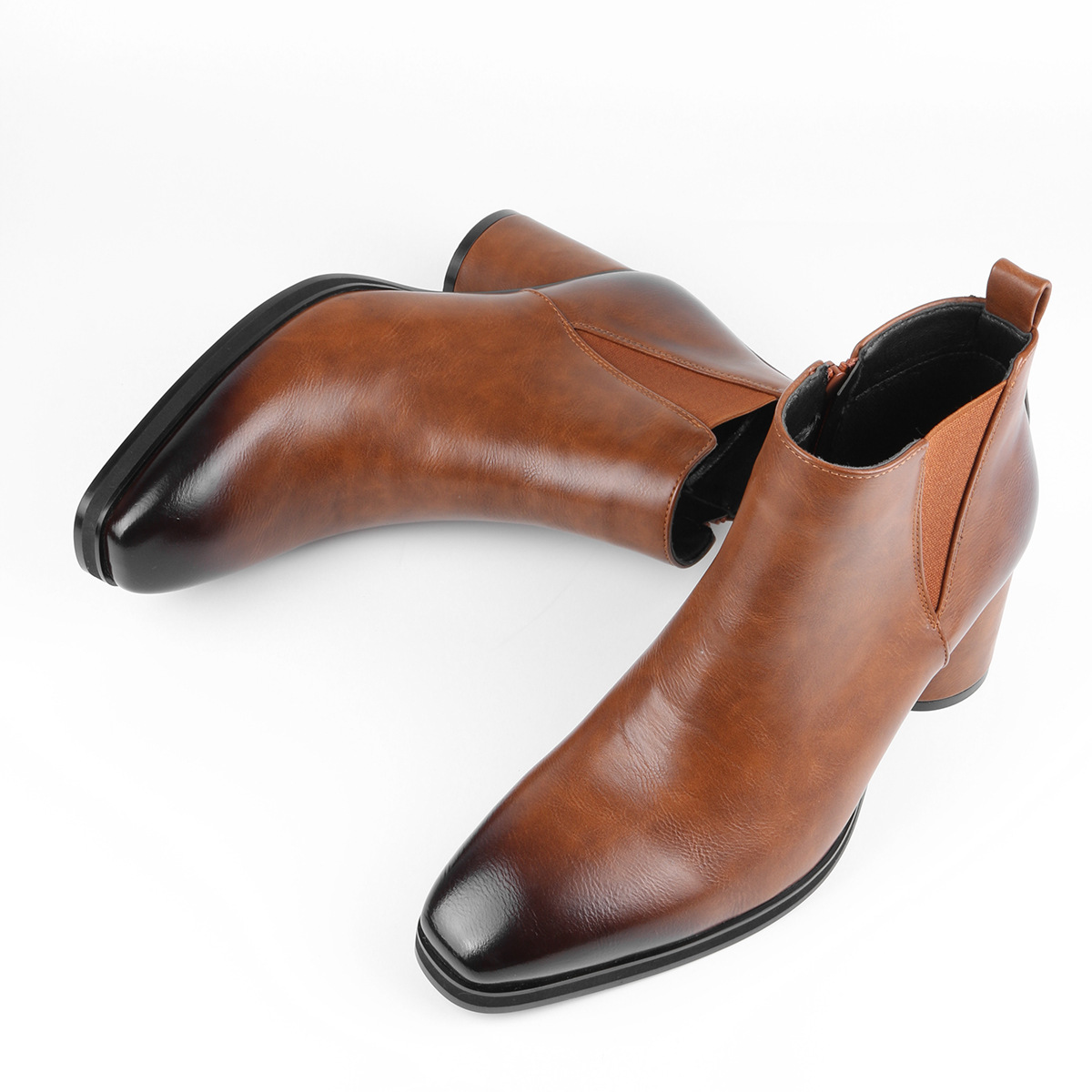 Férfi divat Üzleti Magas sarkú cowboy csizma férfiaknak_voghion.com