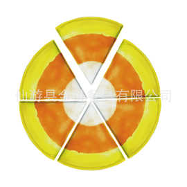 跨境工厂新款夏季图案披萨盘 创意扇形盘 可定制图片 食品级安全