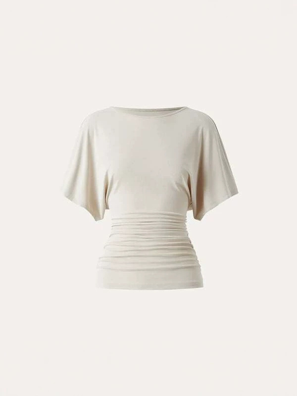 Boat neck bat sleeve side lapel top stylish and comfortable women's fashion, summer tops for women summer vibe 3