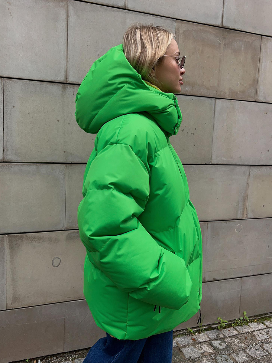 Women's Puffer Jacket Cotton Loose Warm Solid Colour Winter Coat_voghion.com