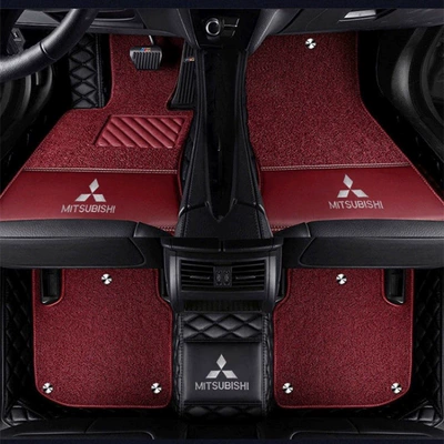 Modelə uyğun ayaqaltı: Outlander, Eclipse Cross, Pajero, right-hand - galan-double-layer-pure-black-burgundy-silk-loop