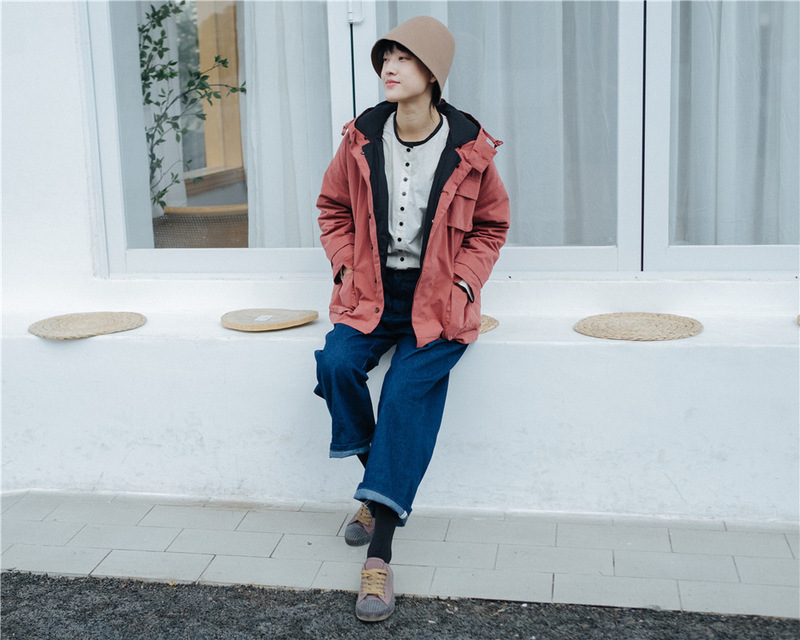 Spring, Autumn and Winter Literary Retro Workwear Large Pocket Casual Detachable Canvas Goose down Jacket for Women Spring, Autumn and Winter Literary Retro Workwear Large Pocket Casual Detachable Canvas Goose down Jacket for Women