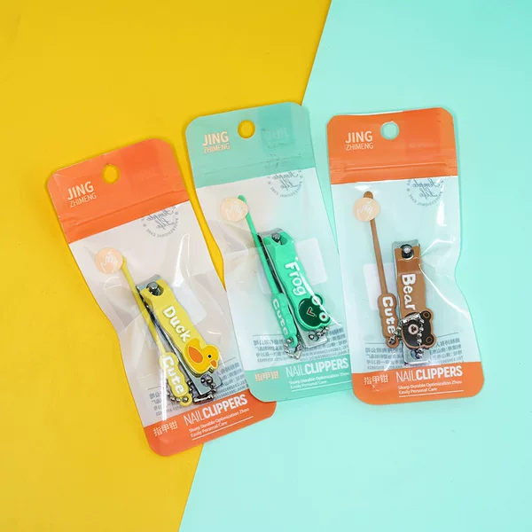 Jingzhimeng cartoon nail clippers student candy color small size nail clippers ear spoon combination pendant independent packaging
