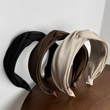 韩国发箍复古高级感扭搭交叉压发发卡法式气质优雅纯色外戴头饰