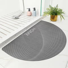 Half-Circle Doorway Bathroom Non-Slip Rug Floor Mat, Entrance Home Use Toilet Water-Absorbent Mat, Bathroom Quick-Drying Foot Mat