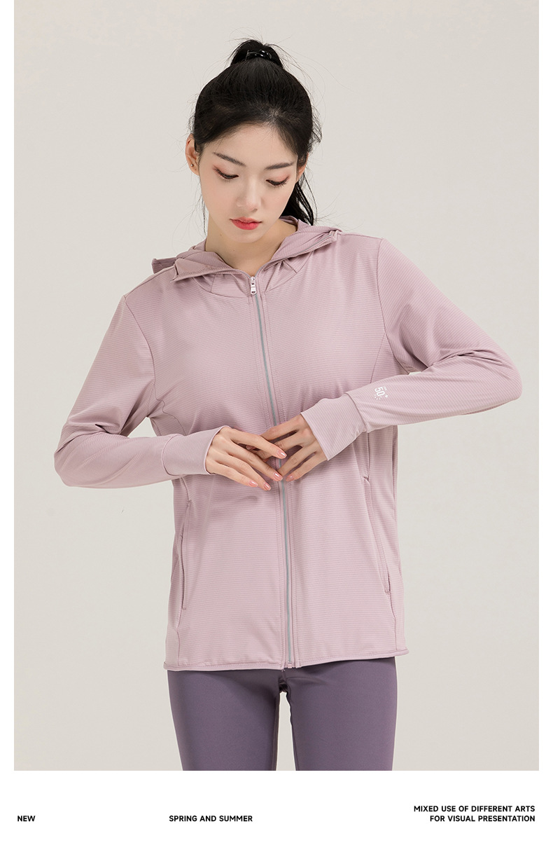 【中国直邮】奢笛熊 夏季原纱防紫外线户外骑行开车冰丝质感外套防晒服防晒衣   女款 远峰蓝 M