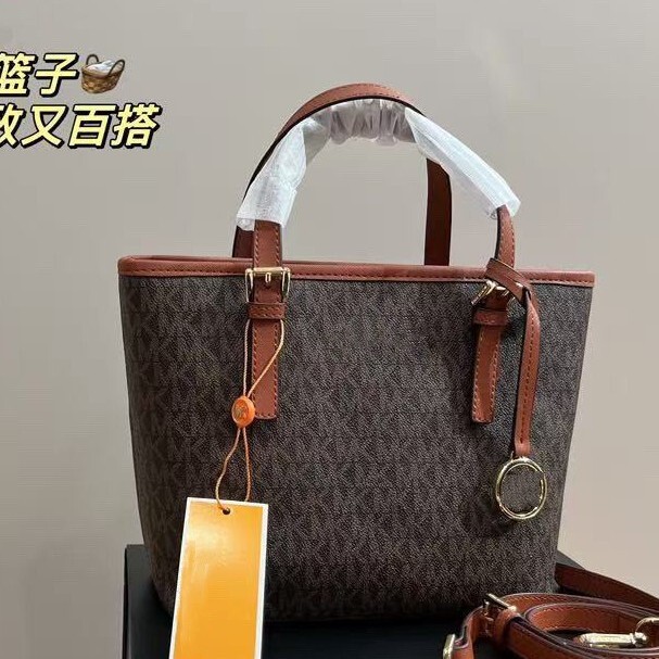 New Mk Women's Tote Bag Small Shopping Bag Cross-Grain Leather Handbag Shoulder Bag Handbag New Mk Women's Tote Bag Small Shopping Bag Cross-Grain Leather Handbag Shoulder Bag Handbag