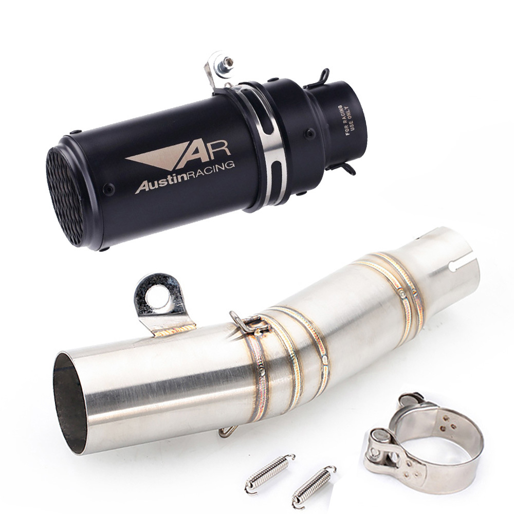 Suitable for Yamaha Yzf-R6 R6 Motorcycle Modified Exhaust Pipe Middle + Tail Section Link Stainless Steel/Carbon