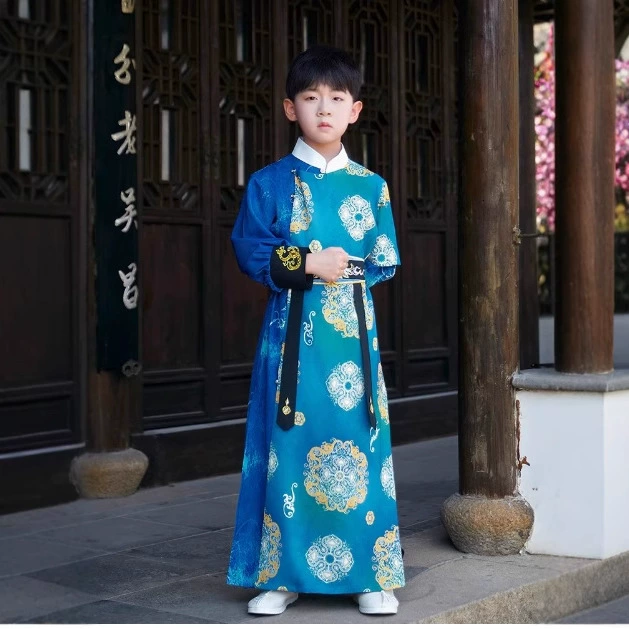 Детская одежда в китайском стиле для мальчиков, весна 2025, новый национальный стиль принца, красивый костюм, традиционная китайская одежда, повседневный костюм Тан