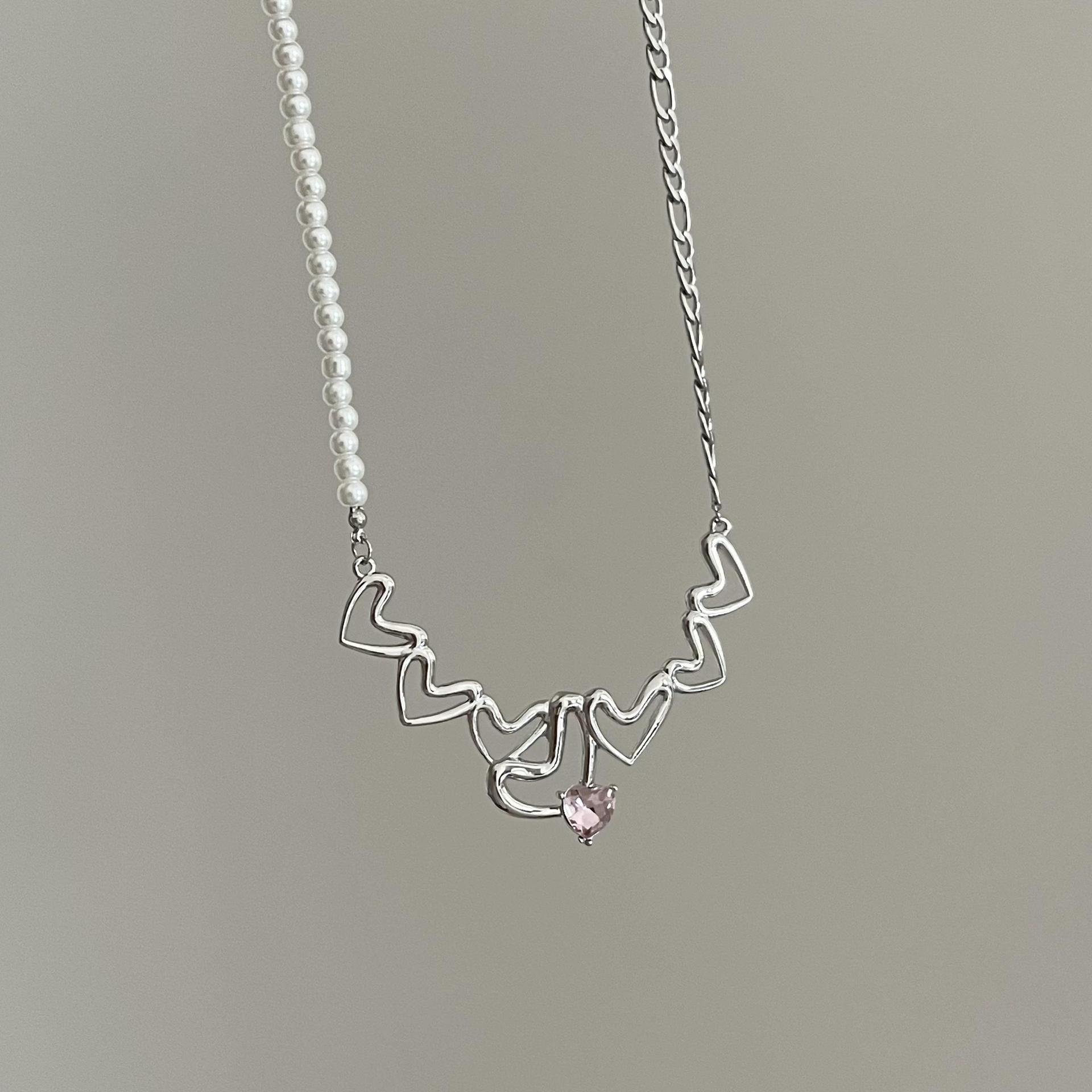 Fashion Heart Shape Alloy Inlay Rhinestones Womenu0027S Pendant Necklace