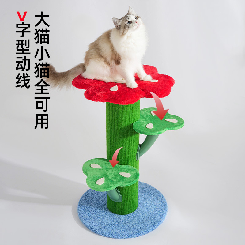 喵仙儿猫咪绿植造型玩具跳台一体猫爬柱豪华猫抓柱霸王花猫爬架|undefined