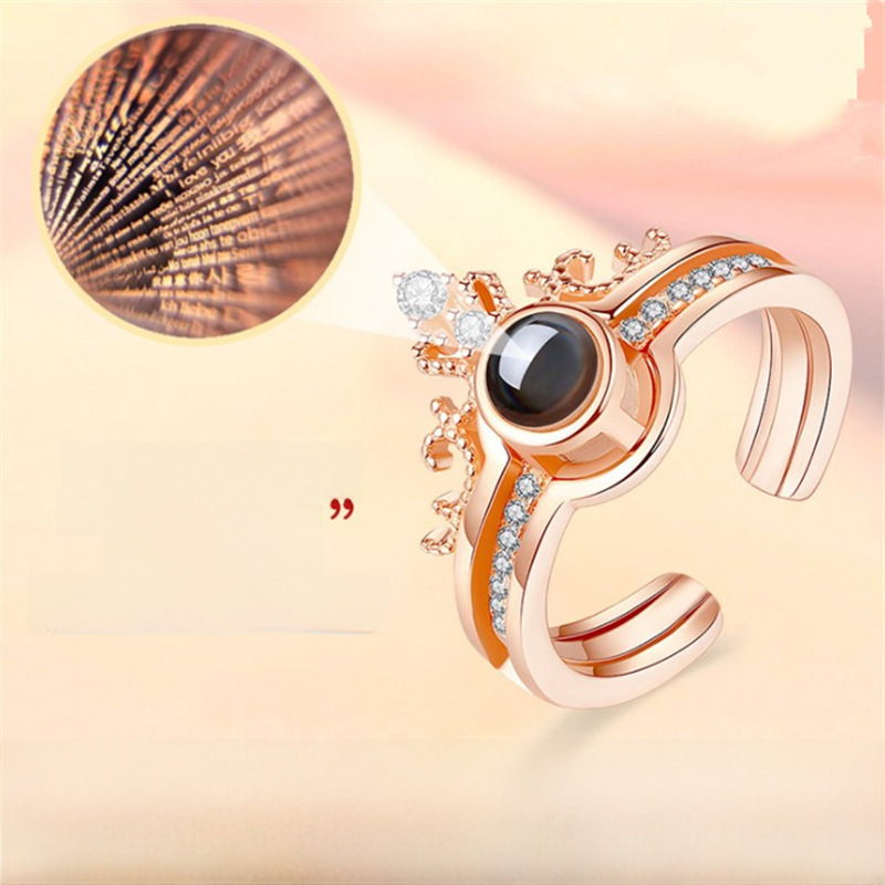 Douyin same crown combination fashion 100 language projection rings…