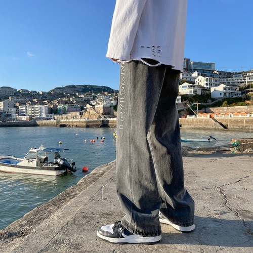 Men's Loose American Style Trousers for High School and Junior High Students - Newtang Drawstring Jeans