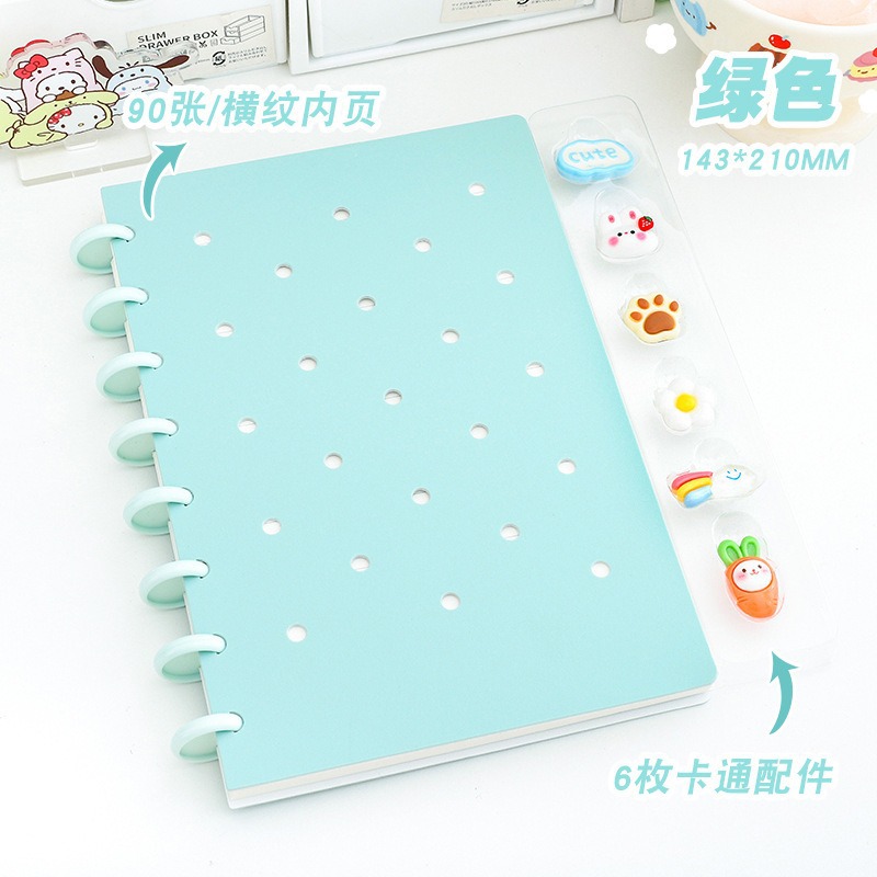 A5 agujero de botón de hongos en stock DIY reemplazable página interior cuadernos personalizados de estudiantes de clase al por mayor image 7