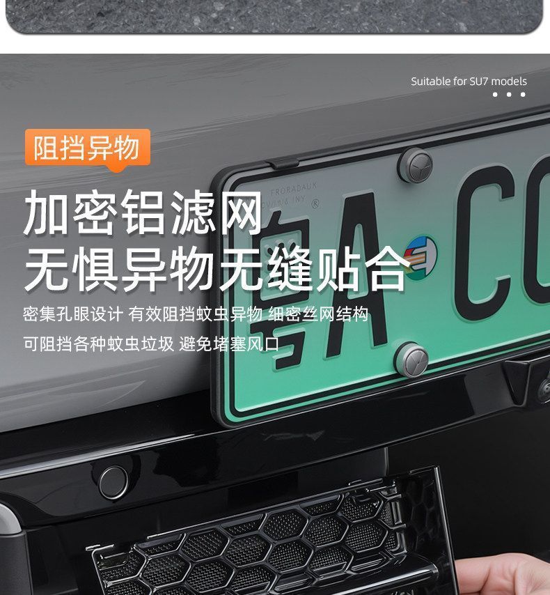 Compatible with the new generation Xiaomi SU7 car insect-proof net, front grille air intake protection cover, modification accessories