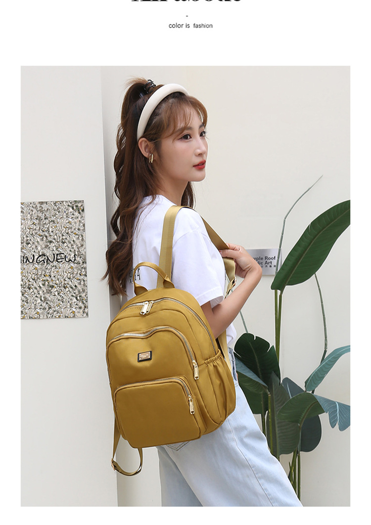 Solid Color Casual Travel Women's Backpack display picture 2