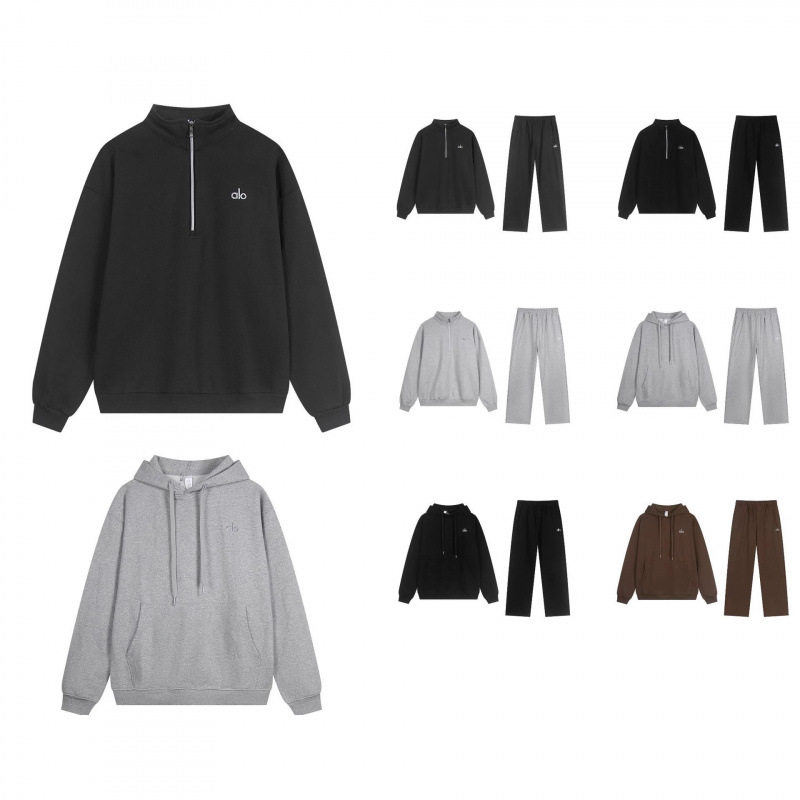 外贸热销正确版alo重磅卫衣男宽松舒适保暖连帽衫拉链连帽外套女
