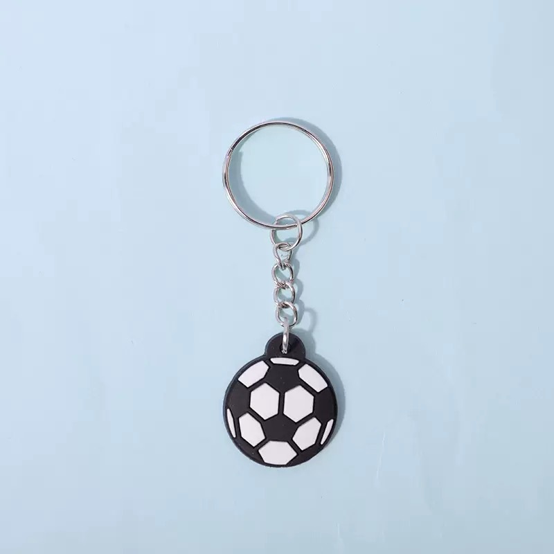Llavero de fútbol, deportes, pelota, dibujos animados, PVC, goma suave, mochila escolar, accesorios de regalo, explosión transfronteriza de Amazon