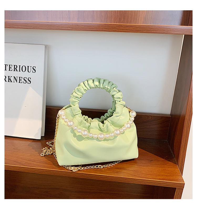 Großhandel Plissierte Perlenkette Einfarbige Handtasche Nihaojewelry display picture 83