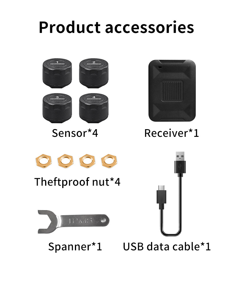 Careud/Kaiyou Motorcycle Car Mobile Phone App2 Wheels 4 Wheels 6 Wheels Bluetooth Tire Pressure Monitor Tpms