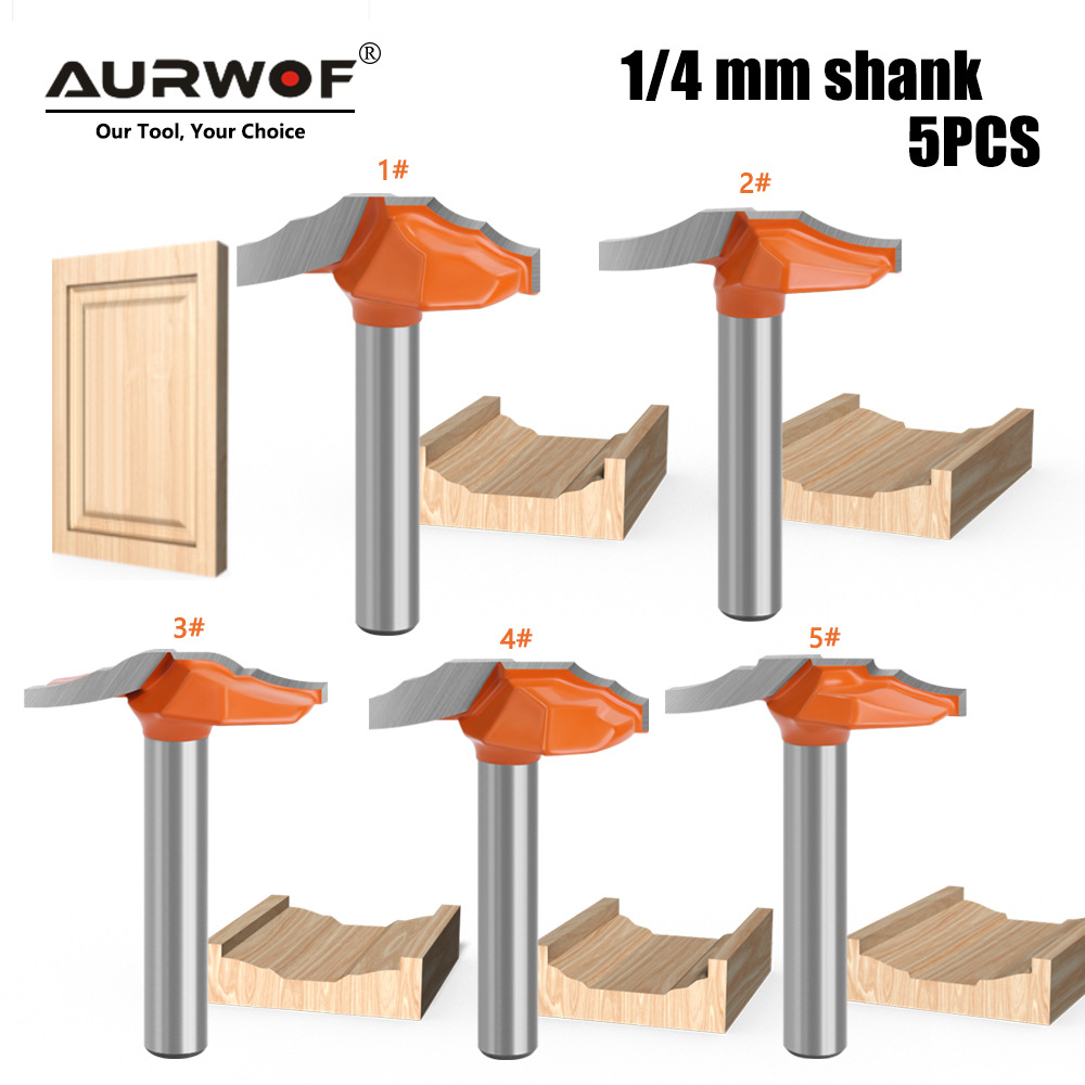 1/4柄门板刀五件套修边机使用铣刀柜门刀橱柜门框刀大户西S型小柄