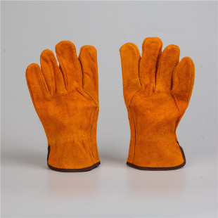 Single-layer welding gloves two-layer full cowhide labor protection gloves strong anti-wear welding gloves anti-acid and alkali building gloves