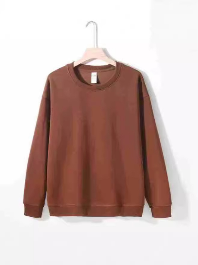 Sudadera de algodón para niños, de cuello redondo, color liso, con forro polar, mangas largas, diseño estampado, ajuste holgado, logotipo estampado. image 7