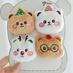 漫画クリスマスクマぬいぐるみアクセサリー diy かわいい人形ブローチスカーフ帽子バッグ装飾人形