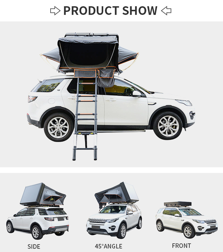 Factory Wholesale Family Self-Driving Camping Polyester Cotton Roof Tent Outdoor Waterproof and Windproof Hard Shell Car Tent