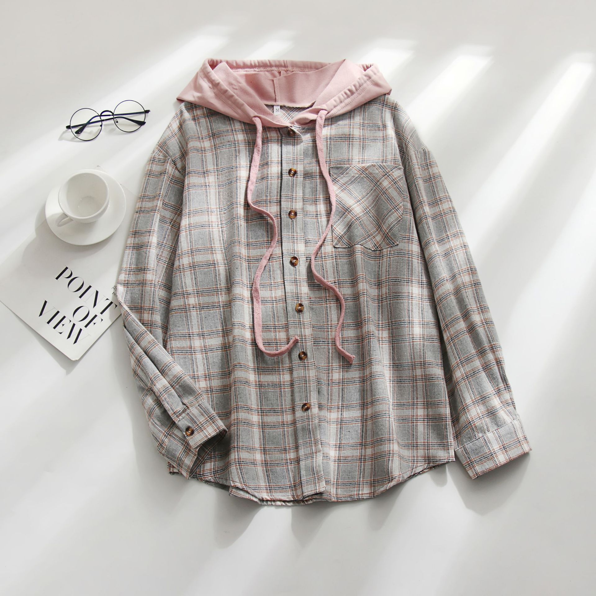 Femmes Manteau Manche Longue Blouses Poche Décontractée Plaid display picture 3