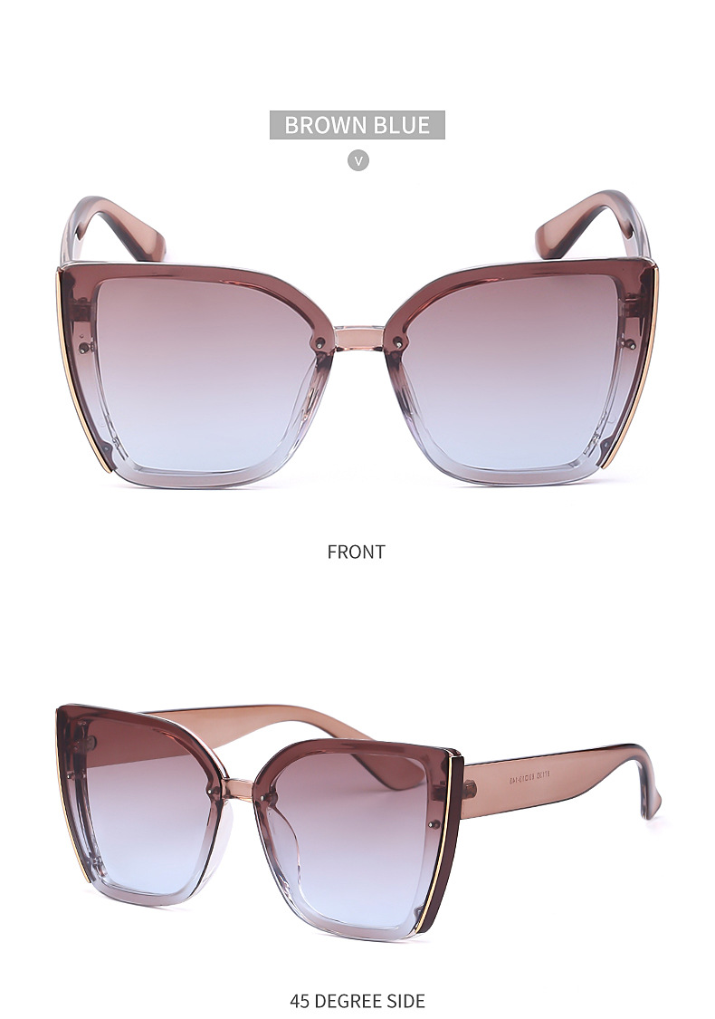  Sonnenbrille mit großem Rahmen für weibliche Trendsetterinnen. Fashion Net Red Cat Eye-Sonnenbrille für Frauen, koreanische Version_voghion.com