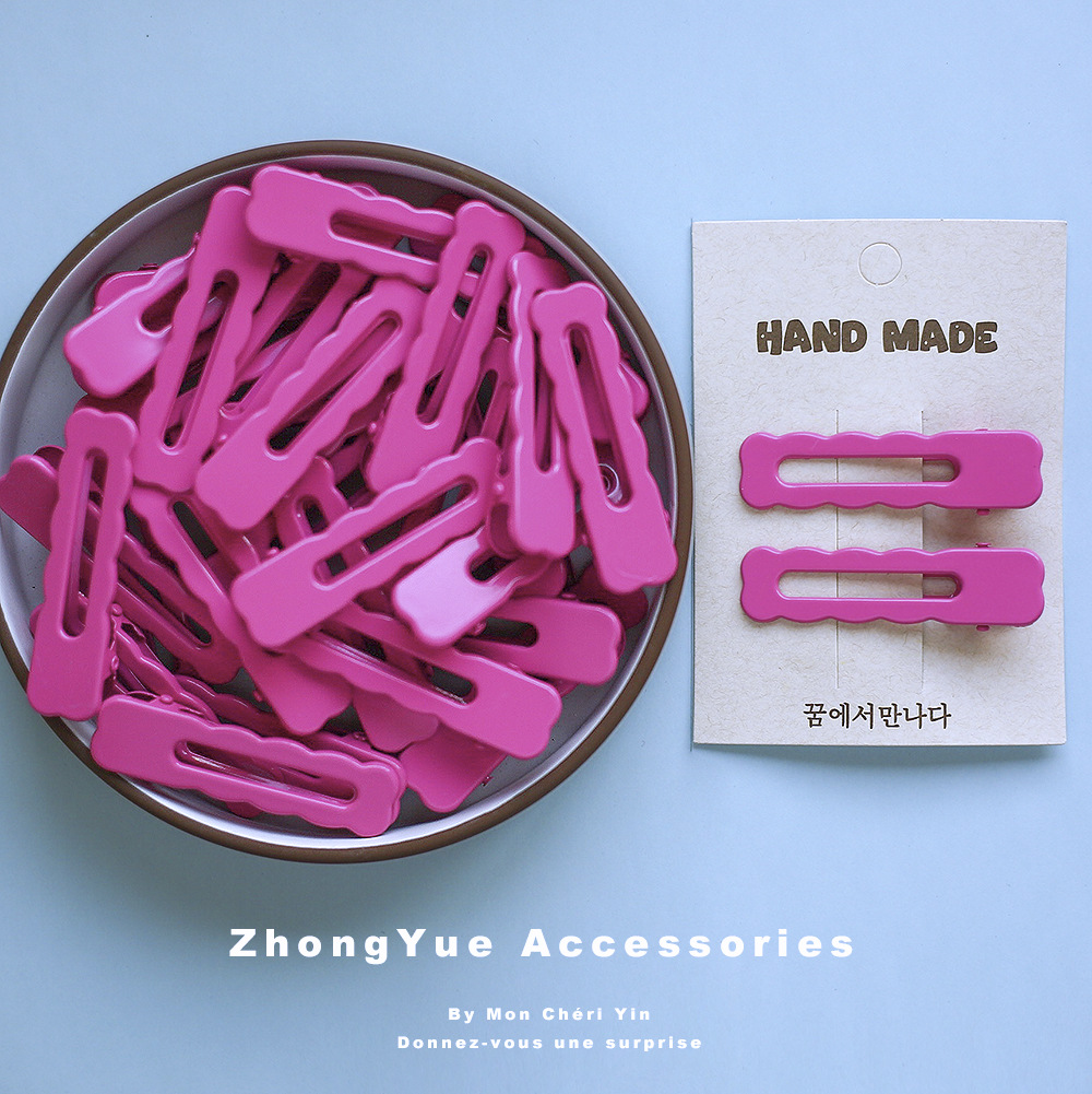 6cm 비스킷 클립 로즈 레드(심리스)