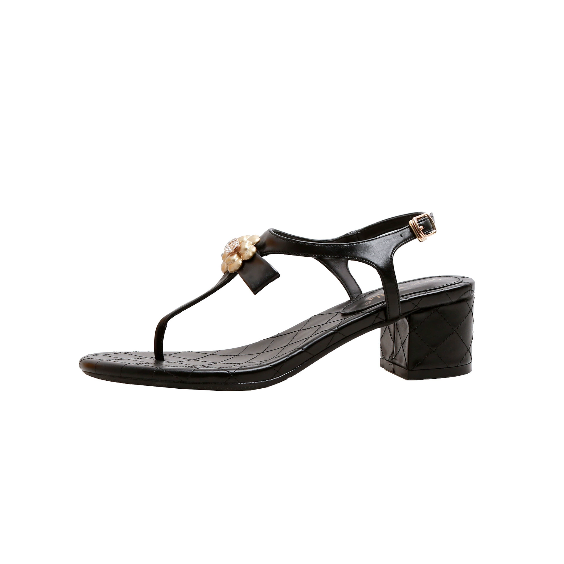 Summer sandals, flip flops with a strap, Chanel style