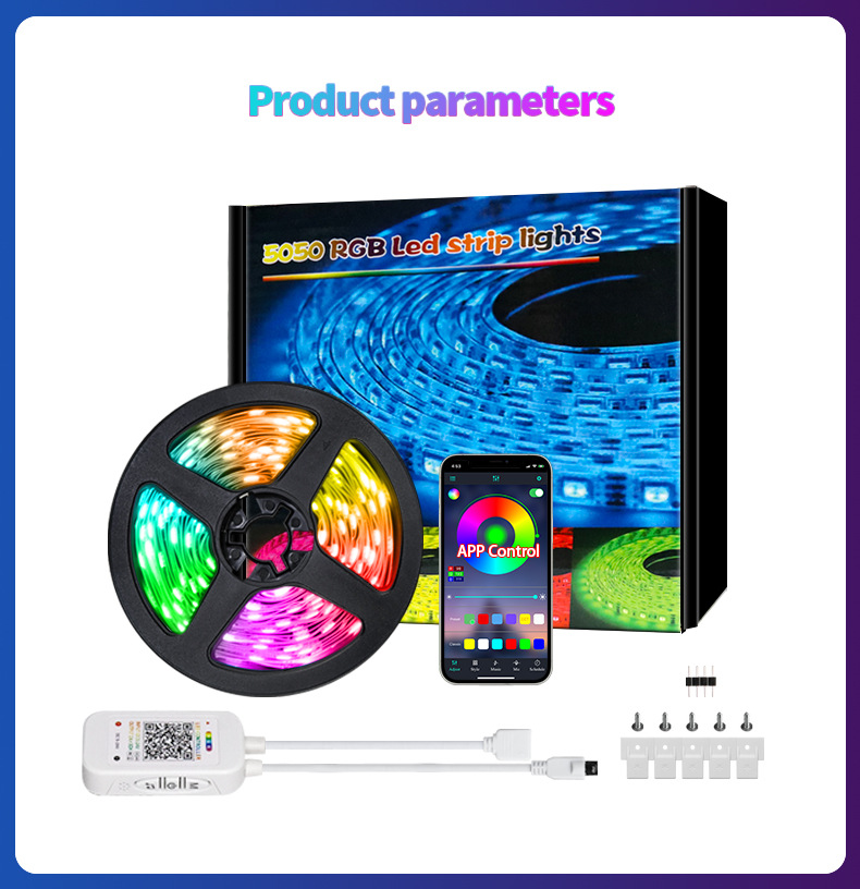 40-key Bluetooth Music Timing App5050rgb Light Strip Led Light Set display picture 1