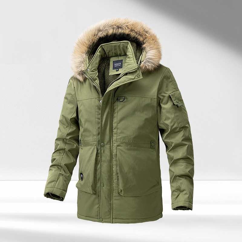 Amazon invierno nueva ropa de algodón impermeable con capuz desmontable hombre chaqueta de algodón gruesa hombre